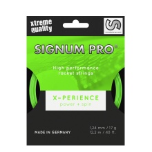 Besaitung mit Tennissaite Signum Pro X-perience (Haltbarkeit+Spin) grün